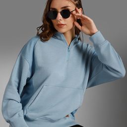 High Star Mock Collar Long Sleeves Pullover Sweatshirt-27