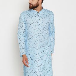 SOJANYA Men Blue Printed Straight Kurta-picture-37