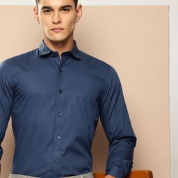 INVICTUS Pure Cotton Self Horizontal Stripes Formal Shirt-image-4