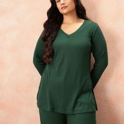 all about you Solid V-Neck Co-Ords-28