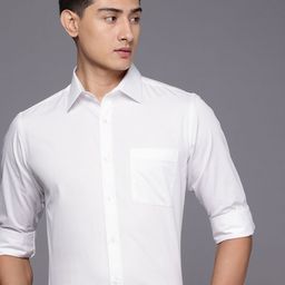 Raymond Slim Fit Self Striped Pure Cotton Formal Shirt-image-45