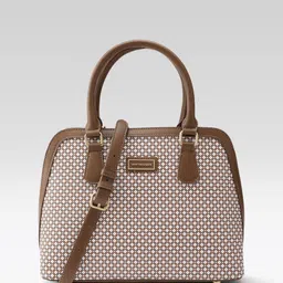 Van Heusen Graphic Printed Structured Handheld Bag with Detachable Sling Strap-1