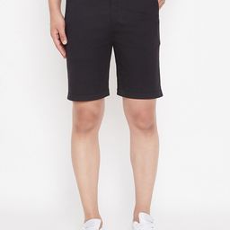 Hypernation Men Black Solid Regular Fit Chino Shorts-picture-18