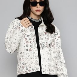 Levis Pure Cotton Printed Ex-Boyfriend Denim Trucker jacket-image-98