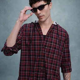 The Roadster Life Co. Tartan Checks Relaxed Casual Shirt-image-74