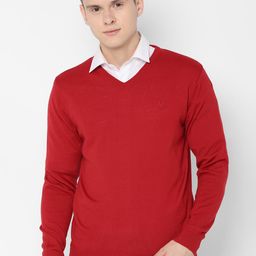 Allen Solly Men Red Solid Sweater-image-37
