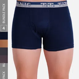 T.T. Men Pack Of 4 Titanic ICD Pure Cotton Long Trunks-image-59