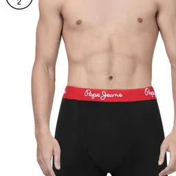 Pepe Jeans Men Black Pack of 2 Solid Midrise Trunks 8904311301370-image-4