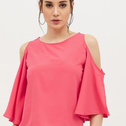 Harpa Women Coral Pink Solid Top-image-55