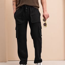 Mast & Harbour Men Original Easy Wash Relaxed Fit Cargos Trousers-image-15