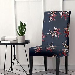 Cortina Navy Blue & Red Printed Chair Cover-image-64