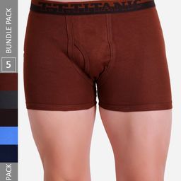 T.T. Men Pack Of 5 Titanic ICD Pure Cotton Long Trunks-image-67
