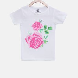 Little Chieftains Girls White Printed Round Neck T-shirt-image-94