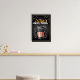 eCraftIndia Black & Brown Food Quote Satin Matte Texture UV Wall Painting-5