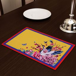 SEJ by Nisha Gupta Yellow & Red Printed Table Placemat-25