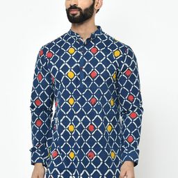 KISAH Men Printed Straight Short Kurta-43