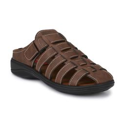 Fashion Victim Men Brown & Black Shoe-Style Sandals-image-27