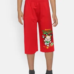 dongli Boys Red Printed Regular Fit Shorts-picture-2