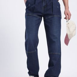 glitchez Men Mid-Rise Mildly Distressed Panelled Stretchable Loose Straight Fit Jeans-image-5
