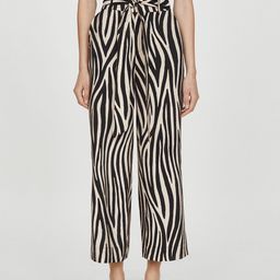 MANGO Women Animal Print Trousers With Belt-image-13