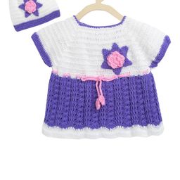 CHUTPUT Girls Blue Colourblocked Sweater Dress-picture-11