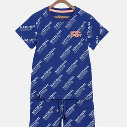 3PIN Boys Blue & White Printed T-shirt & Shorts-image-17