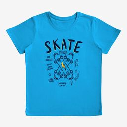 x2o Boys Turquoise Blue Printed Round Neck T-shirt-image-80