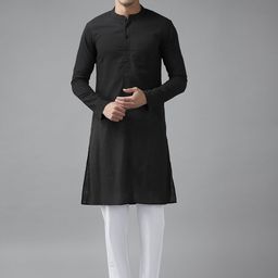 See Designs Men Black Regular Pure Cotton Kurta with Pyjamas-picture-18