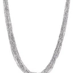 RICHEERA Women Silver-Toned Artificial Beaded Multi-Stranded Necklace-5