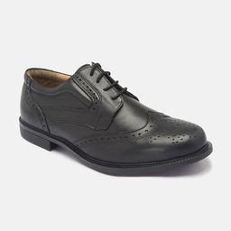 NOBLE CURVE Men Black Leather Formal Derbys-image-94