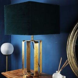 Grated Ginger Green Self Design Contemporary Table Lamp with Shade-51