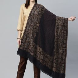 SWI Stylish Kani Floral Woven Design Pure Wool Shawl-picture-6