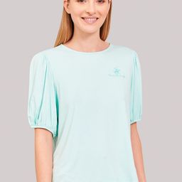 Beverly Hills Polo Club Women Green Solid Round Neck T-shirt-image-43