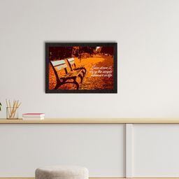 eCraftIndia Orange & Brown Slowdown & Enjoy Satin Matte Textured Wall Art-20