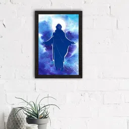 eCraftIndia Blue & White Jesus Christ Satin Matt Texture UV Art Painting-image-60