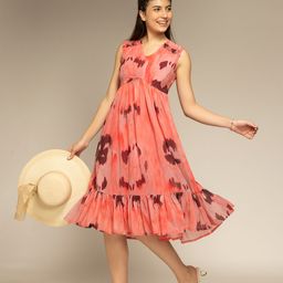 OCTICS Women Abstract Printed Fit & Flare Dress-image-48