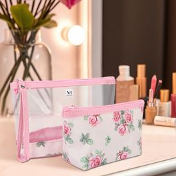 NFI essentials Set Of 2 Floral Printed Makeup Pouch-14
