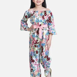 StyleStone Girls Blue & White Off-Shoulder Printed Basic Jumpsuit-image-87
