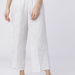 Vishudh Women Off-White & Grey Striped Straight Palazzos-image-92