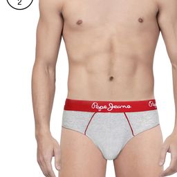 Pepe Jeans Men Pack of 2 Grey Melange Solid Briefs 8904311300359-image-13
