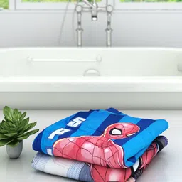 Marvel Kids Set Of 2 Avengers Printed 350 GSM Cotton Bath Towels-12