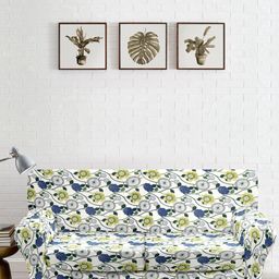 Cortina Multicoloured Printed Fitted Two Seater Sofa Cover-image-17