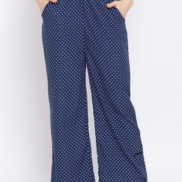 Oxolloxo Women Navy Blue Printed Lounge Pants-image-73
