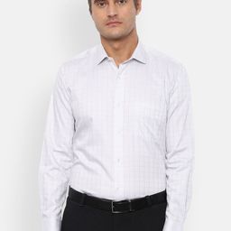 Van Heusen Men White Regular Fit Checked Formal Shirt-image-95