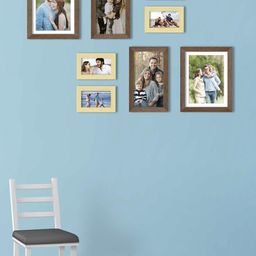 Art Street Set Of 8 Brown & Beige Solid Individual Wall Photo Frames-7