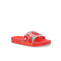 Yellow Bee Girls Red & Pink Strawberry Printed Sliders-58