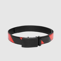 HIGHLANDER Men Black & Red Striped Belt-image-13