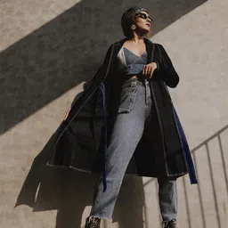 Athena Women Black Solid Longline Overcoat-image-17