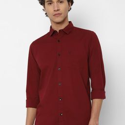 Allen Solly Men Maroon Slim Fit Solid Casual Shirt-image-52