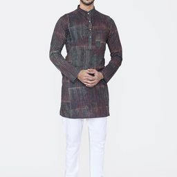 Wintage Men Multicoloured Striped Straight Kurta-10